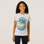 Speelse dolfijn springt over de golven t-shirt (Voorkant volledig)