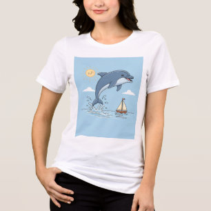 Speelse Dolfijn Sprong T-shirt