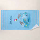 Speelse Dolfijn Volleybal Leuke Meisjes Strandlaken (Voorkant)