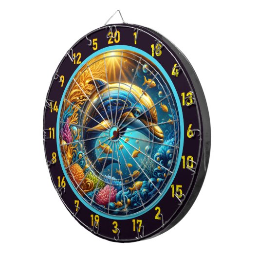 Speelse Dolfijnen Dartbord: Game Room Star Dartbord (Voorkant Rechts)