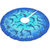 Speelse dolfijnen gepersonaliseerde tropische boom kerstboom rok (Gekanteld)