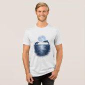 Speelse dolfijnen in het maanlicht Tri-Blend shirt (Voorkant volledig)