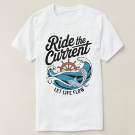 Speelse Dolfijnen Surfen Ocean Wave & Ship Wheel T-shirt