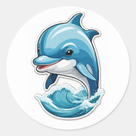 Speelse Dolphin Leap Sticker Design - Oceanic Wild