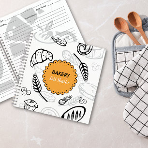 Speelse Doodle Brood Illustraties Bakkerij Notitieboek