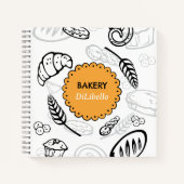 Speelse Doodle Brood Illustraties Bakkerij Notitieboek (Voorkant)