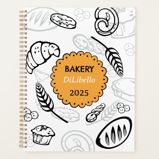 Speelse Doodle Brood Illustraties Bakkerij Planner (Voorkant)