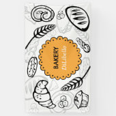 Speelse Doodle Brood Illustraties Bakkerij Spandoek (Verticaal)