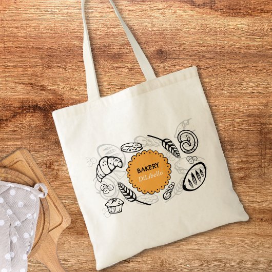 Speelse Doodle Brood Illustraties Bakkerij Tote Bag
