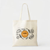 Speelse Doodle Brood Illustraties Bakkerij Tote Bag (Voorkant)
