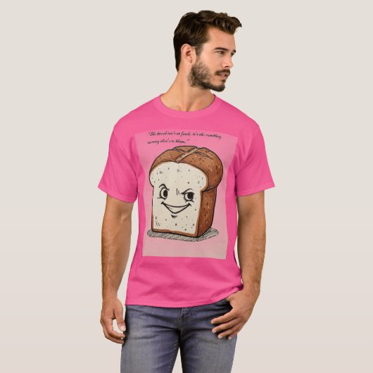 Speelse Doodle Brood - "Niet mijn schuld!" spotpre T-shirt (Voorkant volledig)