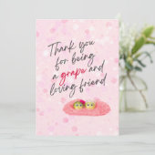 Speelse Druif schattige woordspeling Vriendschap V Feestdagenkaart (Staand voorkant)