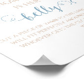 Speelse Dusty Blue Baby Belly Guessing Game Floral Poster (Hoek)