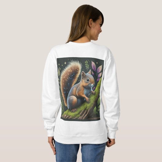 Speelse eekhoorn in actie trui (Achterkant volledig)