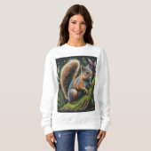 Speelse eekhoorn in actie trui (Voorkant volledig)