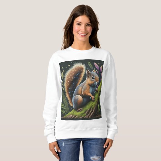 Speelse eekhoorn in actie trui (Voorkant volledig)