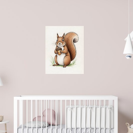 Speelse Eekhoorn Woodland Nursery Poster (Kinderkamer 2)