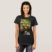 Speelse eekhoorns in bos natuur dames T-shirt (Voorkant volledig)