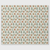 Speelse eekhoorns in het kerst-winterbos cadeaupapier (Vlak)