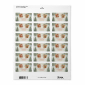 Speelse eekhoorns in het kerst-winterbos etiket (Full Sheet)