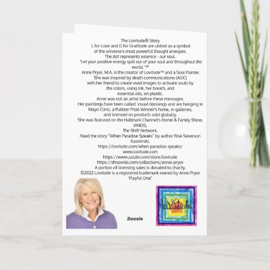 Speelse Een Lovitude Blanke kaart van Anne Pryor (Achterkant)