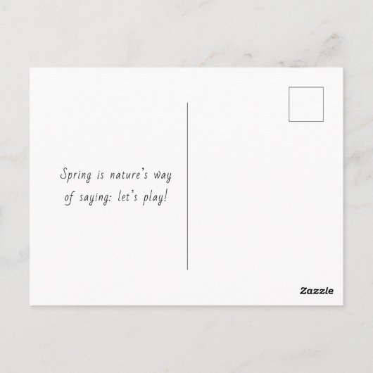 Speelse eendjes tussen narcissen briefkaart (Achterkant)