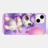 Speelse Eenhoorn met een ballon Case-Mate iPhone Case (Achterkant (horizontaal))