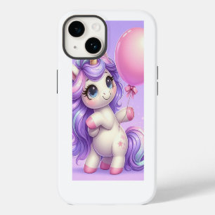 Speelse Eenhoorn met een ballon iPhone 14 Hoesje