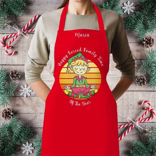 Speelse Elf Gedwongen Family Time Holiday Design Schort