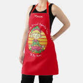 Speelse Elf Gedwongen Family Time Holiday Design Schort (Insitu)