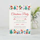 Speelse Elf Kerstfeest Kaart (Staand voorkant)