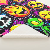 Speelse emoji-explosie sherpa deken (3/4)