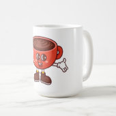 Speelse en Grappige Cartoon Koffiekopje Koffiemok (Voorkant rechts)
