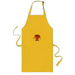 Speelse en Grappige Cartoon Koffiekopje Lang Schort