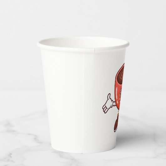 Speelse en Grappige Cartoon Koffiekopje Papieren Bekers (Rechts)