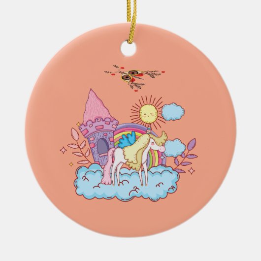 Speelse en grillige kunst Design Keramisch Ornament (Voorkant)