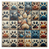 Speelse en nieuwsgierige gekleurde hoekpootafdruk tegeltje (Voorkant)