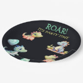 Speelse en schattige dinosaurus Gepersonaliseerd Papieren Bordje (Gekanteld)