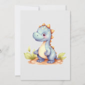 Speelse en schattige dinosaurus Kids Verjaardag Ui Kaart (Achterkant)