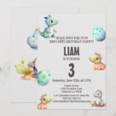 Speelse en schattige dinosaurus Kids Verjaardag Ui Kaart (Voorkant / Achterkant)