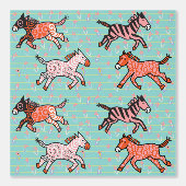 Speelse en speelse gestileerde zebra's behang (Voorkant)