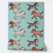 Speelse en speelse gestileerde zebra's behang (Afrollen)