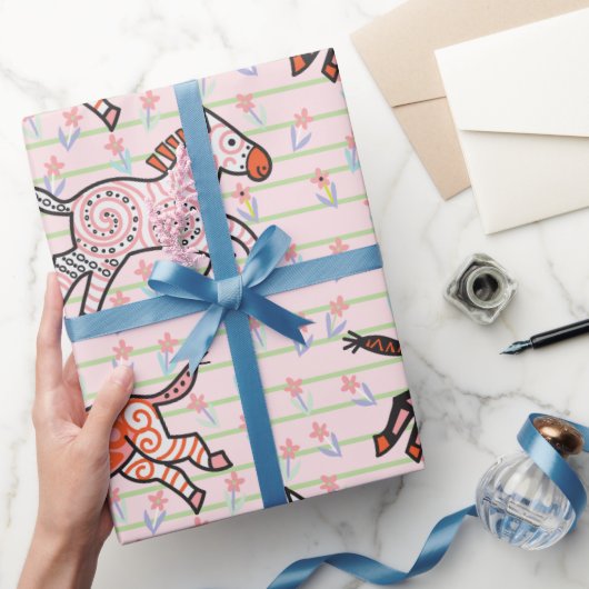 Speelse en speelse gestileerde zebra's cadeaupapier (Geschenken)