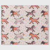 Speelse en speelse gestileerde zebra's cadeaupapier (Vlak)