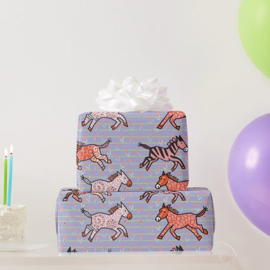 Speelse en speelse gestileerde zebra's cadeaupapier (Feestgeschenken)