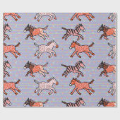 Speelse en speelse gestileerde zebra's cadeaupapier (Vlak)