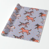 Speelse en speelse gestileerde zebra's cadeaupapier (Uitgerold)