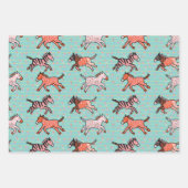 Speelse en speelse gestileerde zebra's inpakpapier vel (Voorkant 2)