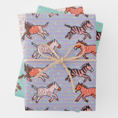 Speelse en speelse gestileerde zebra's inpakpapier vel (In situ)