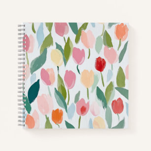 Speelse en vrolijke Tulpen Squared Notitieboek